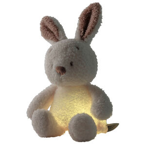Veilleuse mini Peluche Lapin 25cm Teddy Bouclette Ecru 
