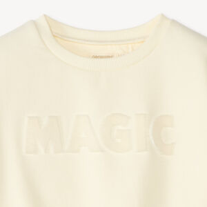 Sweat meisje van fleece met elastische onderkant en strass borduursel 