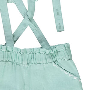 Korte short met ruches en Engels borduursel voor meisjes 