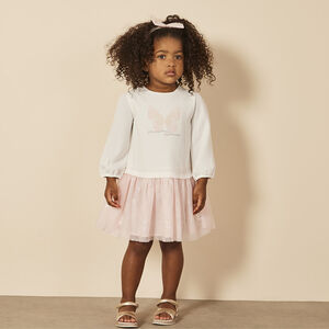 Ensemble 2 pièces robe manches longues + bandeau pour bébé fille 