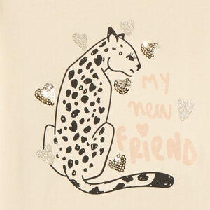 T-shirt met lange mouwen en luipaardprint voor meisjes 