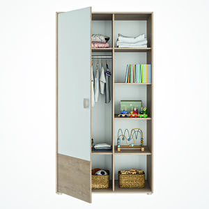 Kast Emma 1 deur Eiken blond en Wit 