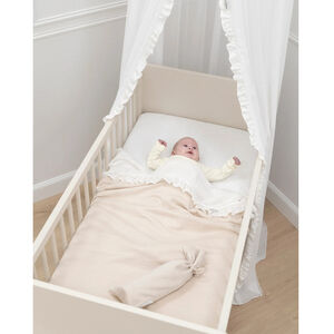 Couverture lit bébé Teddy Sparkle - Ivoire/doré mêlé 