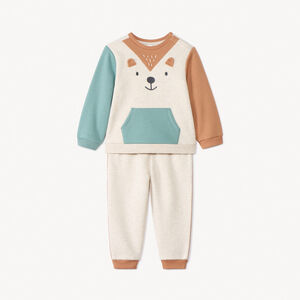 Ensemble jogging effet color block motif renard pour bébé garçon 