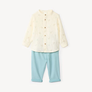 Set van 2 delen: shirt en broek voor babyjongen met dino-motieven. 