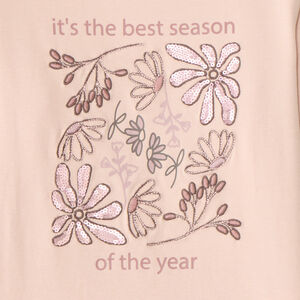 Langarm T-shirt voor meisjes met een fantasieprint van pailletten 