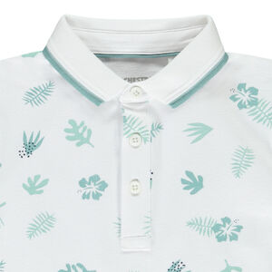 Polo manches courtes imprimé feuilles pour garçon  