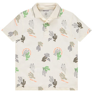 poloshirt korte mouwen met print cactus voor jongens 