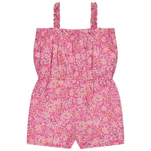 Combishort fluide imprimé floral fille 