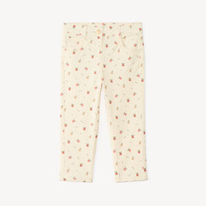 Slim fit broek voor babymeisjes met appelmotief 