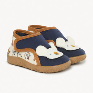 Chaussons bottillons patch brodé ours et oreilles en relief pour garçon  