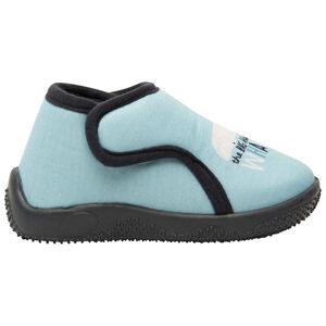 Pantoffels laarsjes met dubbele klittenbandsluiting en walvisprint voor baby jongen 