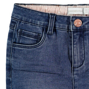 Jean skinny en denim effet délavé pour fille 