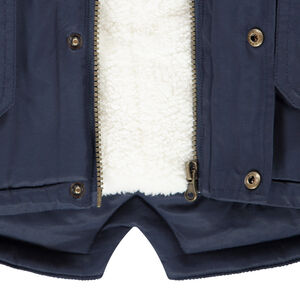 Parka in polyester met afneembare kap en sherpa voering voor jongens 