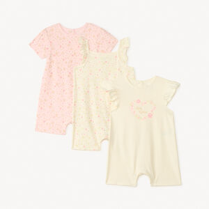 Set van 3 korte jumpsuits met fantasy prints voor meisjes. 