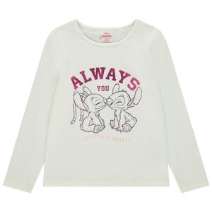 T-shirt manches longues print Stitch & Angel Disney fille 