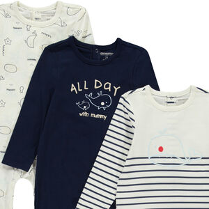 Lot de 3 dors-bien motifs baleines pour bébé garçon avec ouvertures différentes selon l'âge 