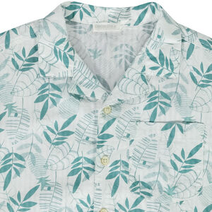 Korte mouwen hemd van katoen met bladerenprint voor jongen 