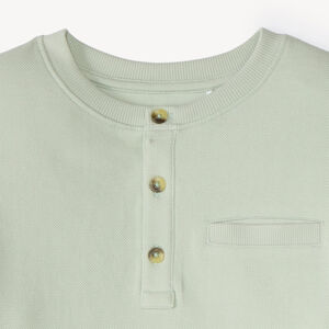 T-shirt garçon manches longues col tunisien 