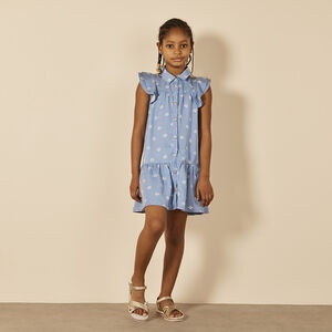 Jurk met korte mouwen en bloemenprint voor meisjes 