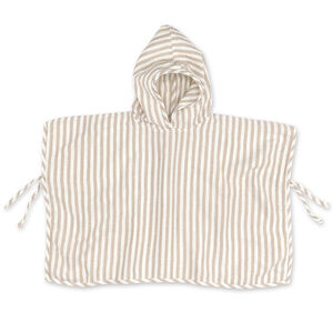 Poncho de bain Gaze de coton Stripe 9/36m Sesame 