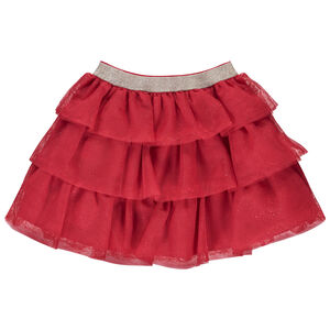 Jupe courte en tulle pailleté avec doublure en satin pour fille 
