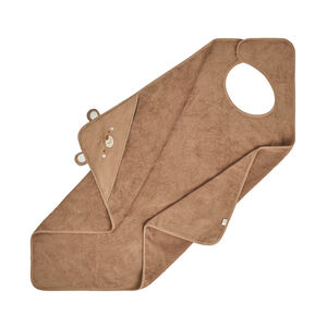 Speelse badcape en schort 2 in 1 Bruine Beer 