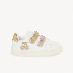 Lage sneakers met pailletten en dubbele velcro meisjes 