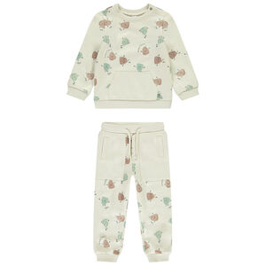 Jogging set met print van plantaardige wezens voor baby jongen 