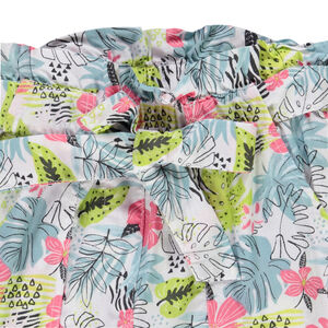 Tropische print broek en strikriem voor meisjes 