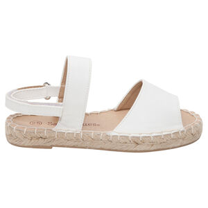 Espadrilles met ledereffect en riempje met klittenbandsluiting 