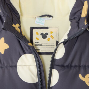 Baby jongensdonsjas met capuchon Mickey Disney gevoerd met micropolar. 