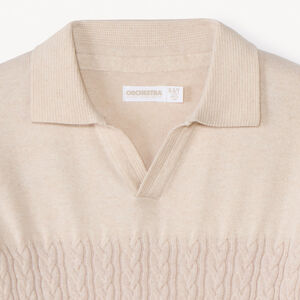 Pull manches longues en tricot torsadé uni garçon 
