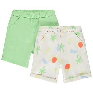 Lot de 2 bermudas molleton fantaisie pour bébé garçon 
