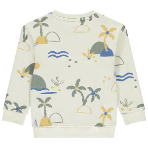 Sweatshirt met fleece en eilandprint voor jongen 