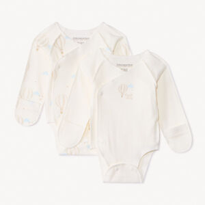 Lot de 2 bodies manches longues montgolfières pour bébé prématuré 