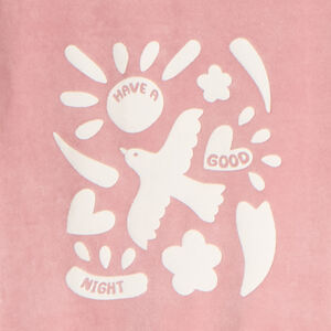 Lang fluwelen pyjamaset met effen print voor meisjes 