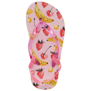 Tongs à bride transparente et fruits printés pour fille 