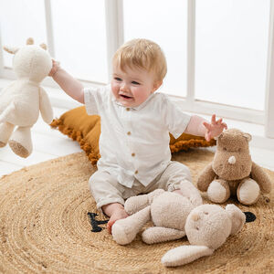 Knuffel - Neushoorn Teddy - Karamel - 30 cm 