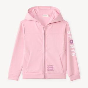 Meisjes hoodie gilet in scuba stof 