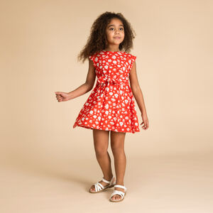 Jurk met korte mouwen en bloemenprint voor meisjes 