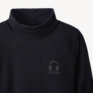 Set van 2 effen coltruien met ton-sur-ton puff print voor jongens 