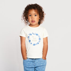 T-shirt manches courtes brodé fleurs pour bébé fille 