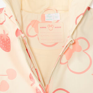 Parka met capuchon en gomme met 3D oren, bedrukt met Minnie Disney voor babymeisjes 