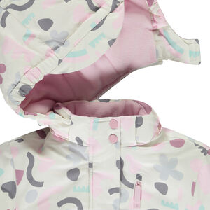 Skijas in waterafstotende stof met arty print voor meisjes 