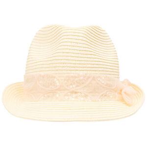Hoed trilby van stro met gevlochten pailletten voor meisjes 
