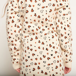 Robe manches longues en tricot léopard pour fille  