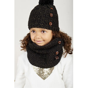 Ensemble bonnet et snood en tricot doublés sherpa pou enfant fille 
