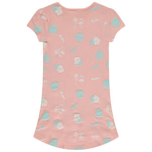 Nachtjapon korte mouwen met botanische print in puff print meisjes 