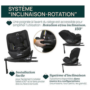 Siège auto EverOne Isofix i-Size 40-150cm Groupe 0/1/2/3 Black 